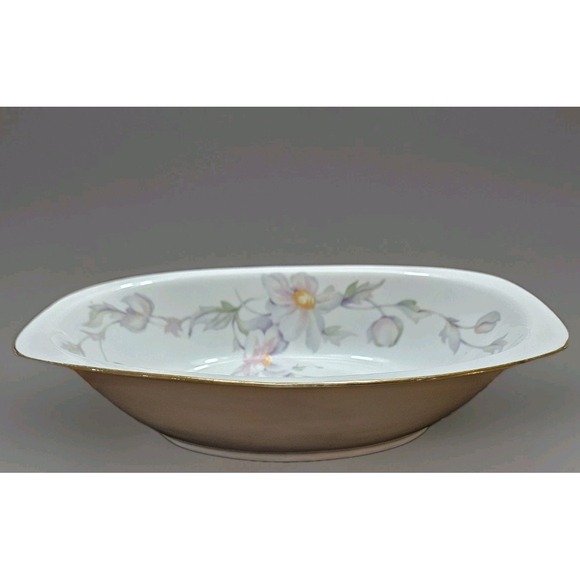 Epiag Other - Epiag Pastelle 9" Rectangular Serving Bowl Czech Porcelain Floral Gold Trim